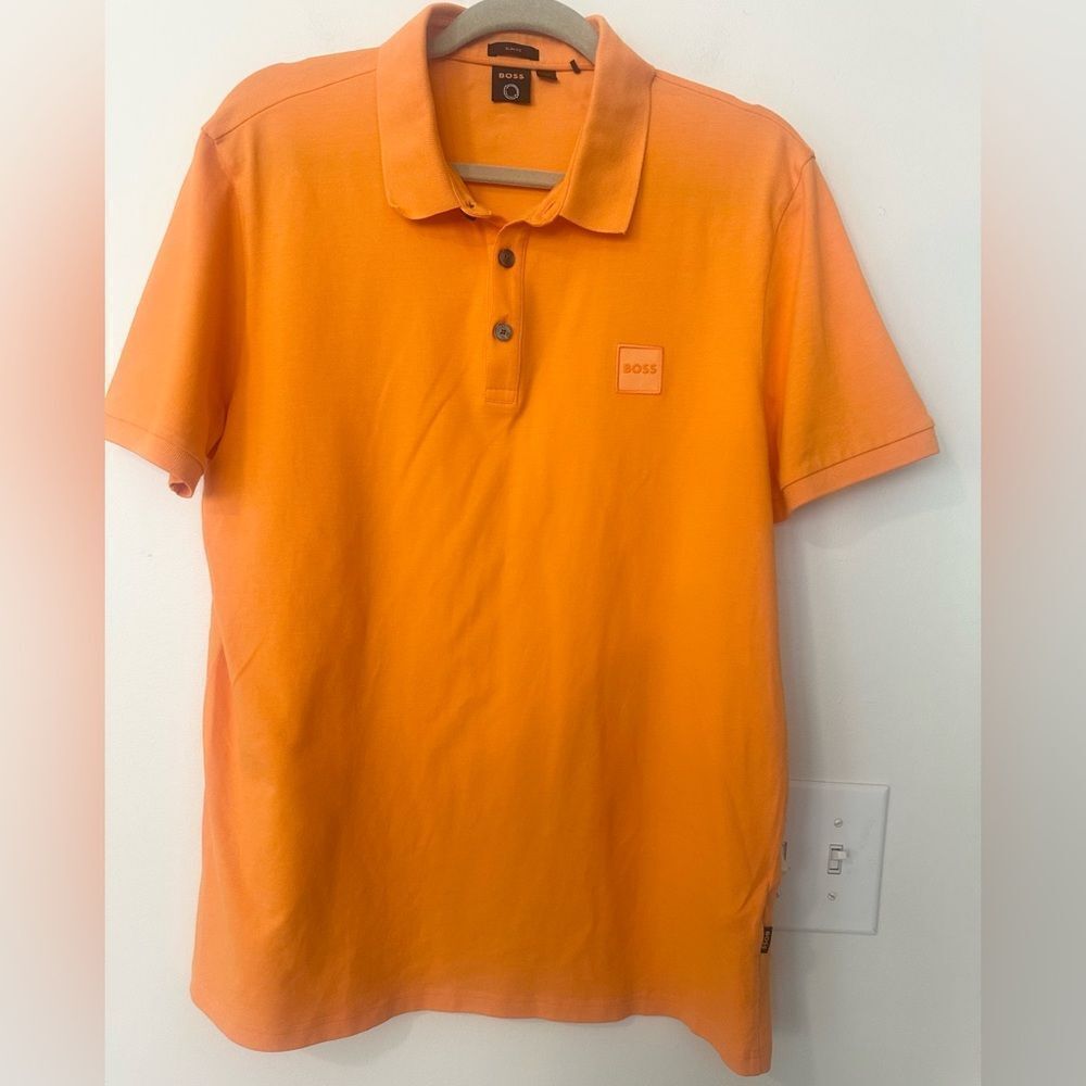 BOSS Men’s Slim Fit Orange Polo Shirt XL